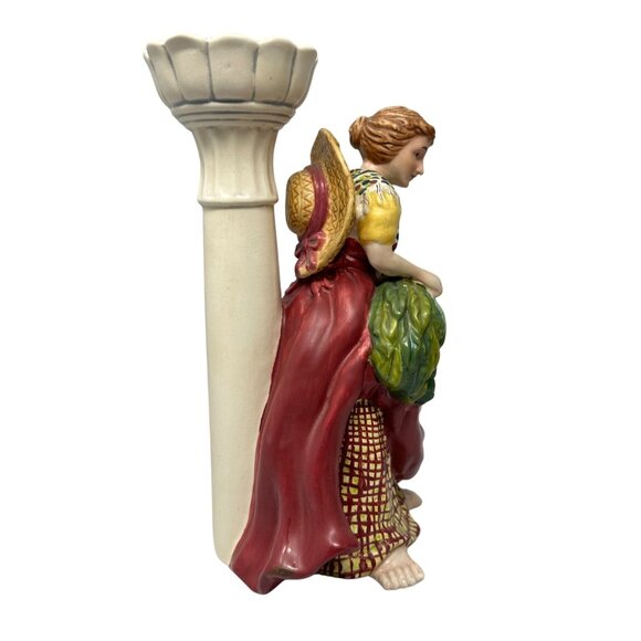 Laura Kelly 18 Carrots Candle Holder 2003 Blue Sky Tealight Lamp Peasant Girl - Picture 2 of 12